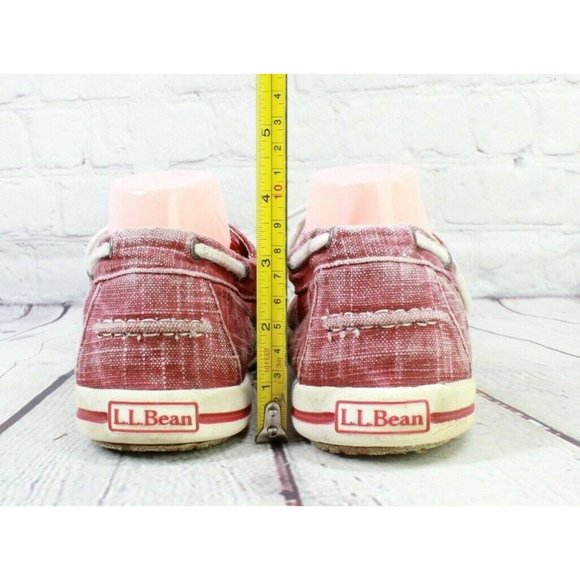 LL Bean Colonial Red Sunwashed Canvas Two Eye Sneakers Size 10 M - Picture 8 of 9